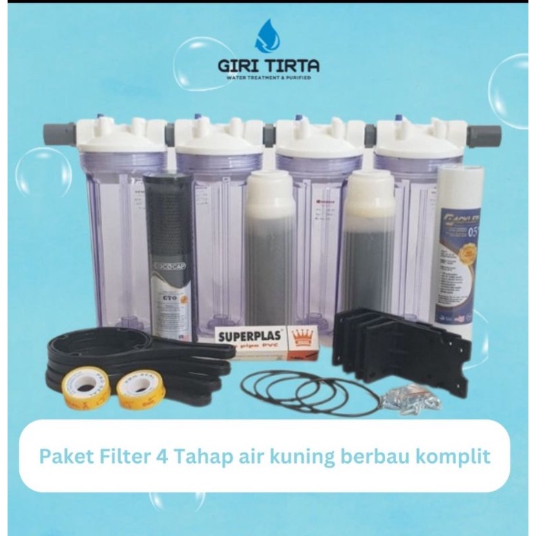 Jual Paket Filter Penjernih Air Sumur Kuning Berminyak Tahap Housing