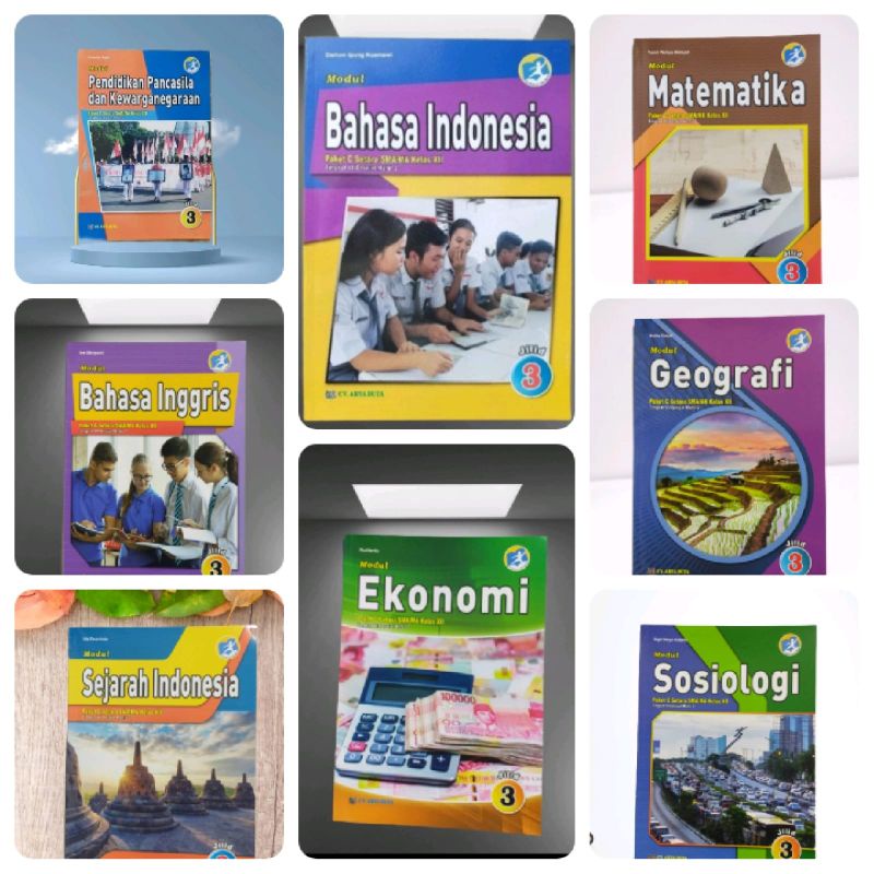 Jual ORI satu paket buku modul paket C jilid 3 kelas 12 ips penerbit