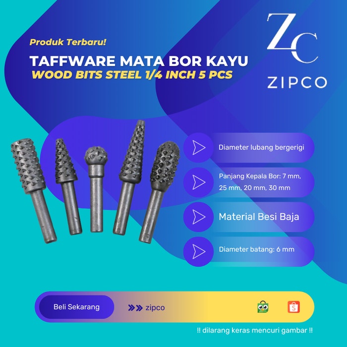 Jual Mata Bor Taffware Mata Bor Kayu Wood Bits Steel Inch Pcs