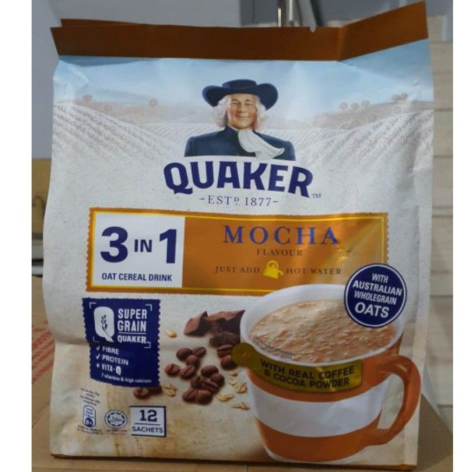 Jual NEW -SEREAL QUAKER MOCHA INSTANT 3IN1 CEREAL OATS MOCCA MOKA ...