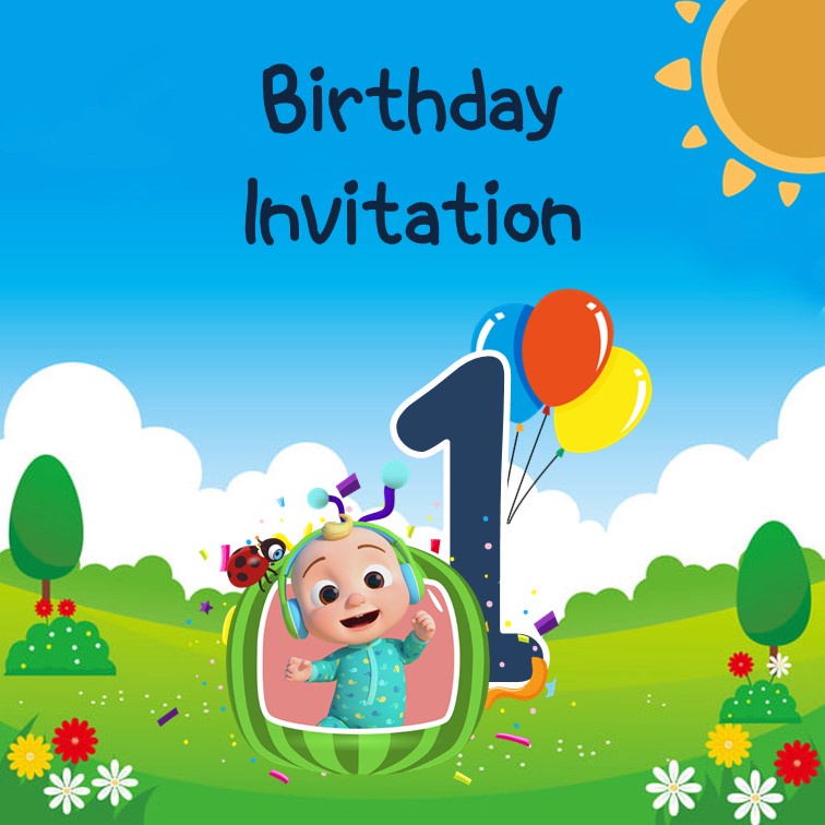 Jual UNDANGAN ULANG TAHUN ANAK TEMA COCOMELON UNDANGAN DIGITAL VIDEO