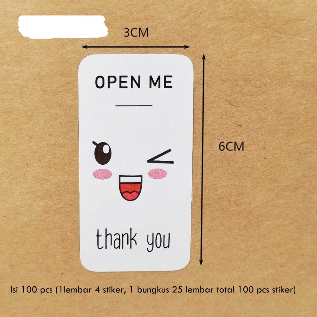 Jual SOM02 Sticker Label Open Me Stiker Label Thank You Balon Bunga ...