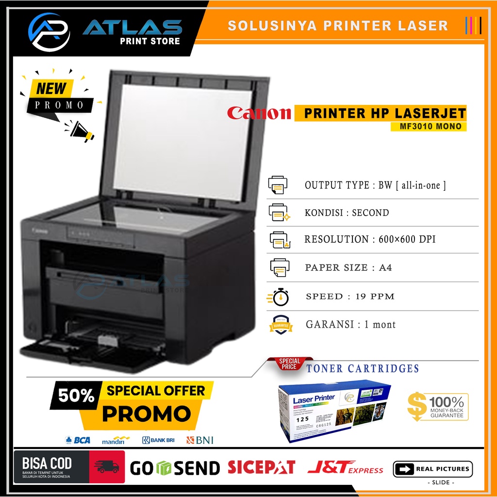 Jual Printer Laser Canon Black White Mf3010 Mf 3010 Print Scan Copy