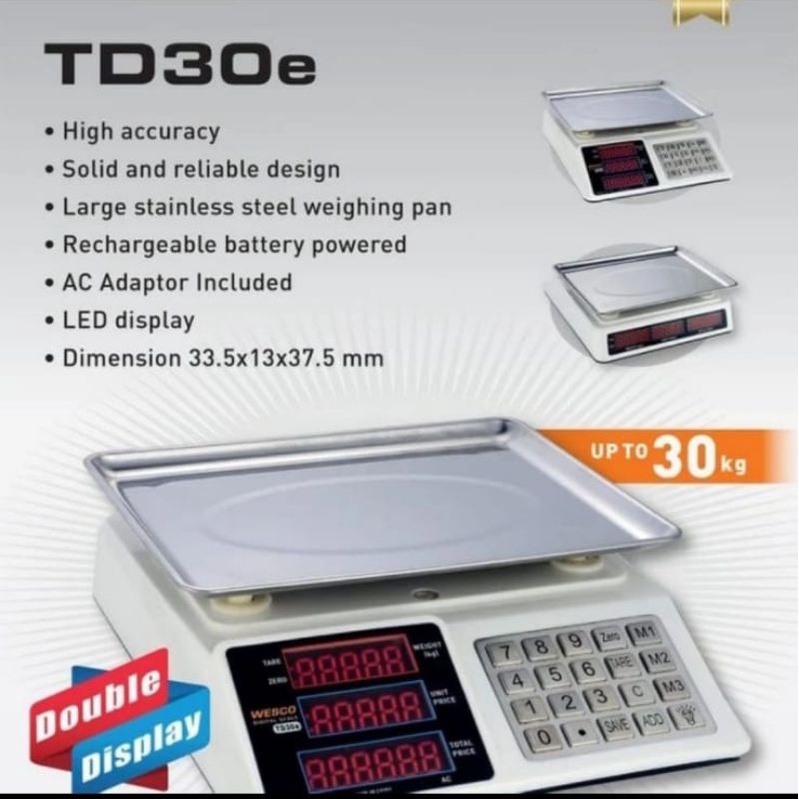 Jual Timbangan Duduk Digital 30kg Wesco TD30E | Shopee Indonesia