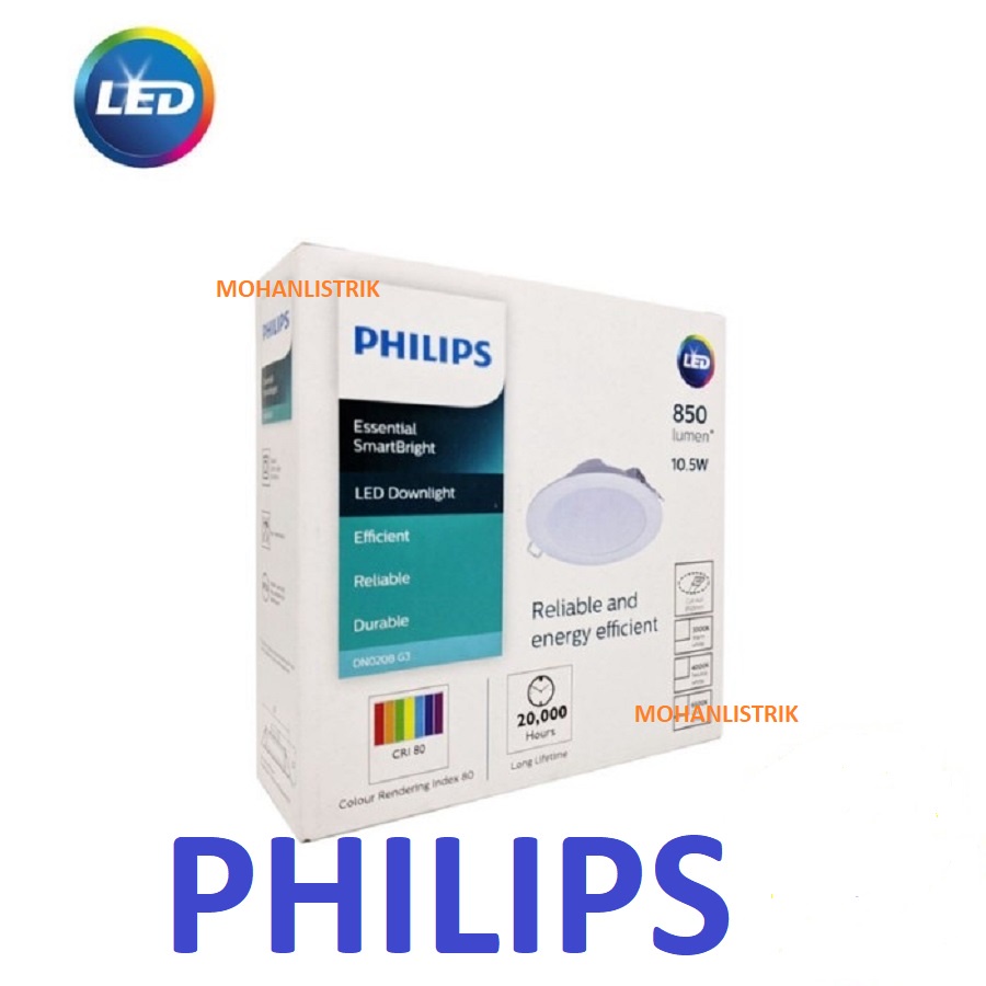 Jual Lampu Led Panel Downlight Philips 10,5W 10,5 Watt DN020B G3 Inbow ...