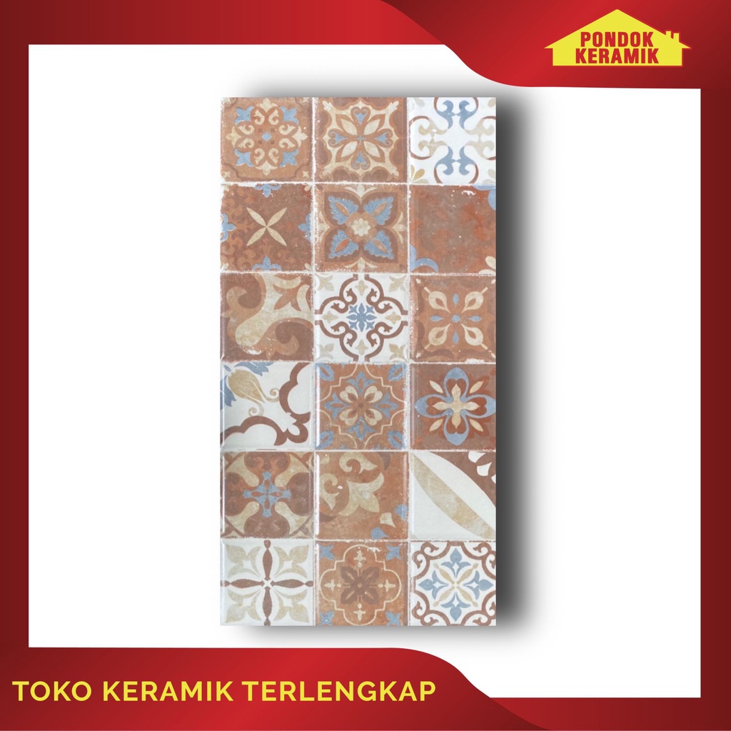 Jual Keramik Dinding Kia 25x50 Turkis Deco Brown Shopee Indonesia