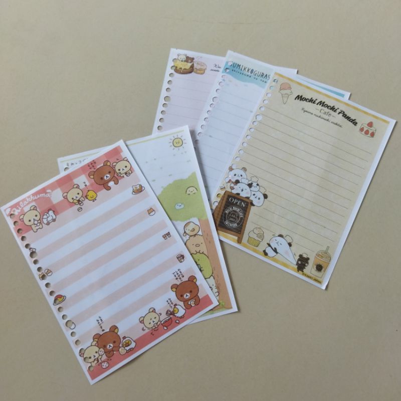 Jual Isi 10 Lembar Loose Leaf Isi Binder A5 Full Color Motif Kartun