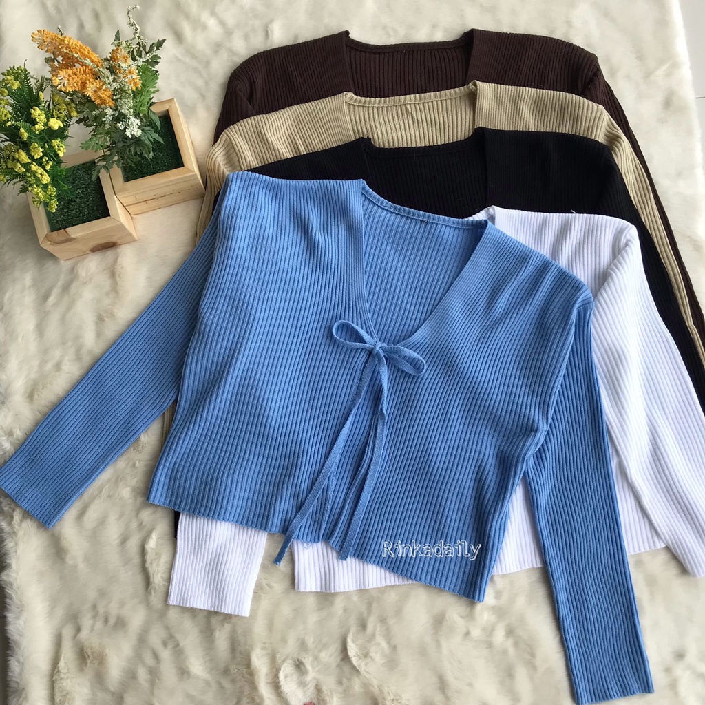 Jual Cardigan Rajut Emilly Crop Premium | Shopee Indonesia