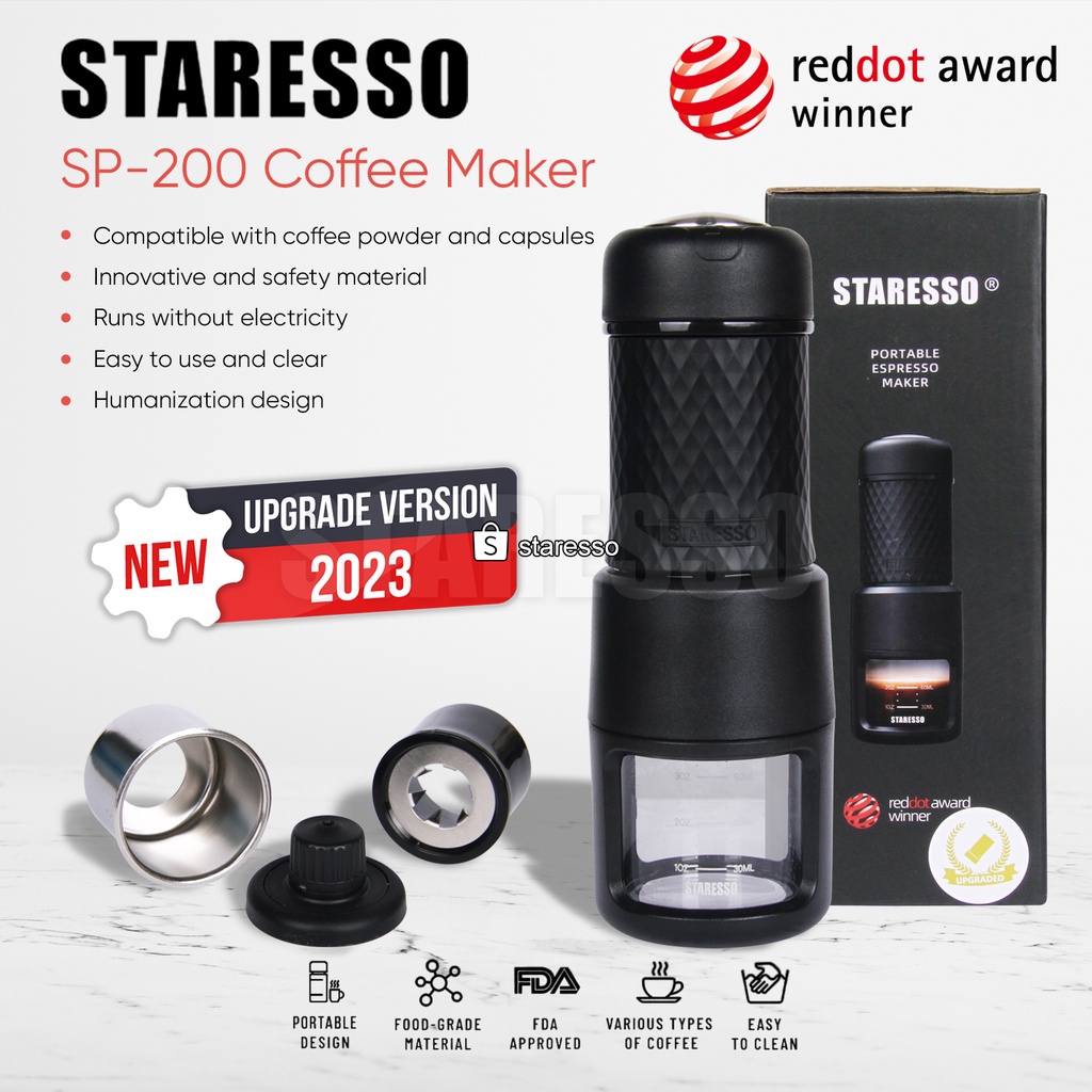 Jual Staresso SP200 Black Upgrade Version Hand Portable Espresso