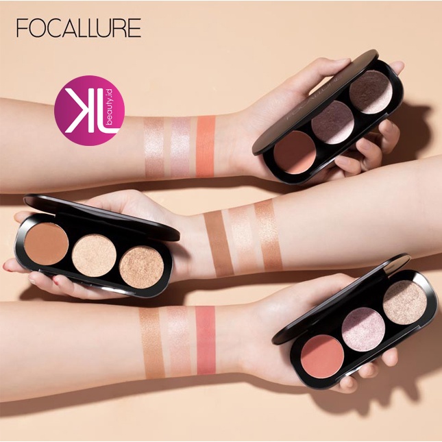 Jual FOCALLURE Trio Blush on dan Highlighter & Contour palette Shopee