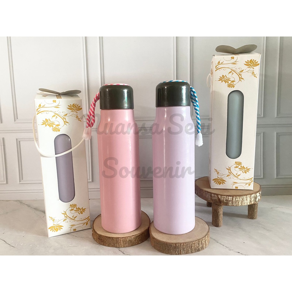 Jual Souvenir Botol Tali Warna Botol Tumbler Bowling Botol Minum Termos Kaca Bening Polos 3394