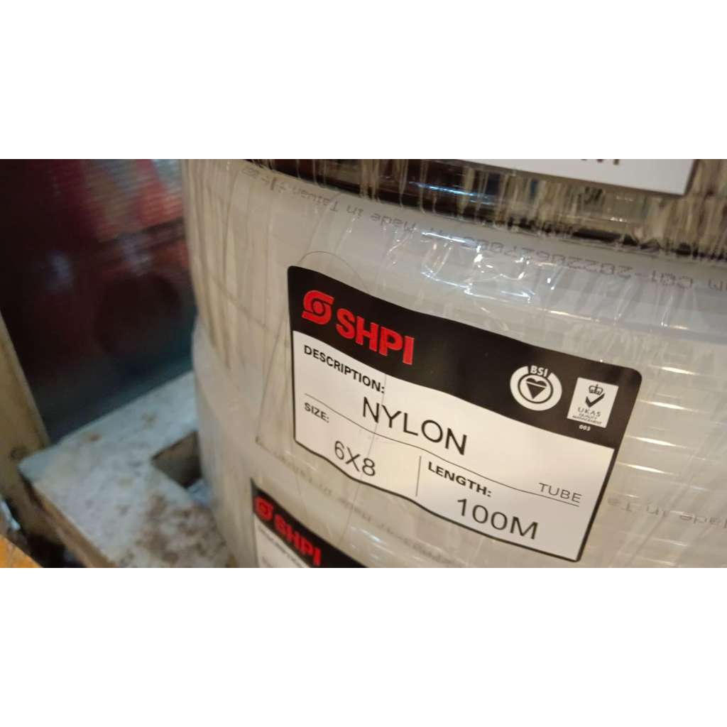 Jual Nylon tube 8 x 6 x 100 meter selang Nylon tube 8 mm Clear SHPI ...