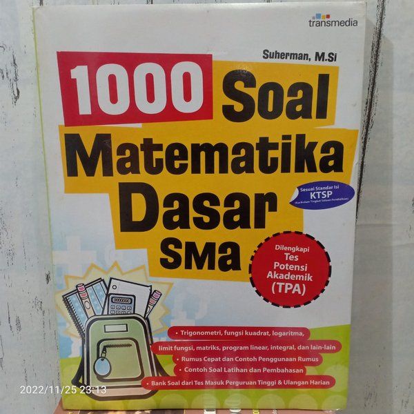 Jual ORI BUKU 1000 SOAL MATEMATIKA DASAR SMA Dilengkapi Tes Potensi ...