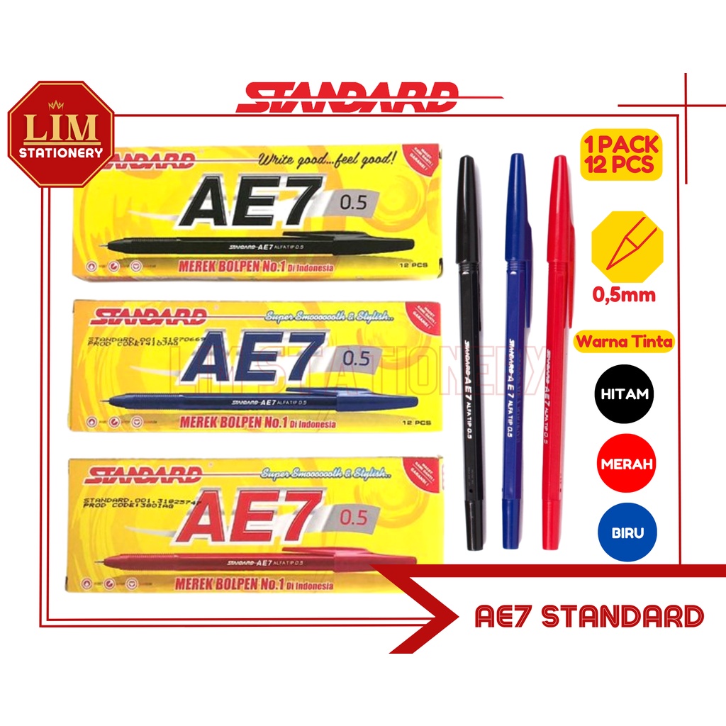 Jual Pulpen Bolpen Standard Ae Pcs Shopee Indonesia