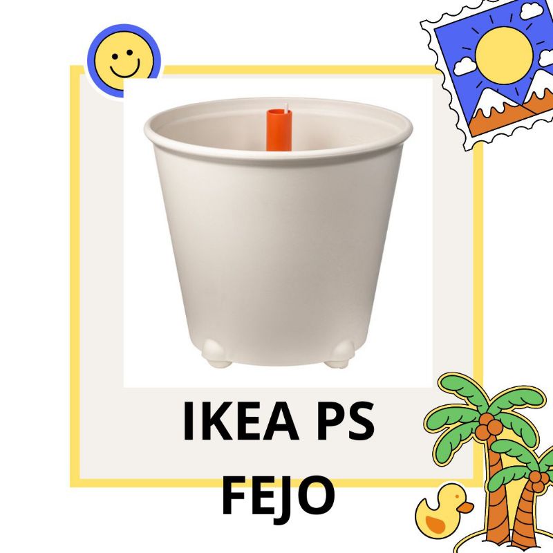 Jual IKEA PS FEJO Pot tanaman dengan sumbu, putih, 32 cm Shopee Indonesia