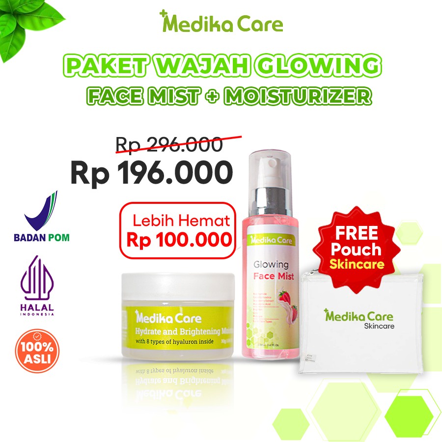 Jual Paket Wajah Glowing Medika Care Face Mist + Moisture Gel | Shopee ...