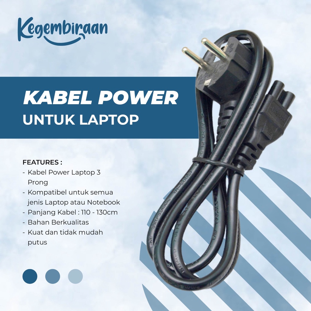 Jual Kabel Power Adaptor Charger Laptop Notebook 3 Lubang | Shopee ...