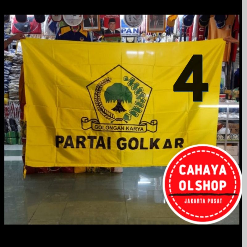 Jual Bendera Partai Golkar / Ukuran 150 X 225 Dan 200 X 300cm | Shopee ...