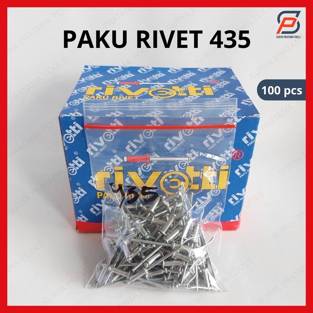Jual Paku Rivet 435 Isi 100 Pcs Ukuran 3,2mm x 9,5mm Shopee Indonesia