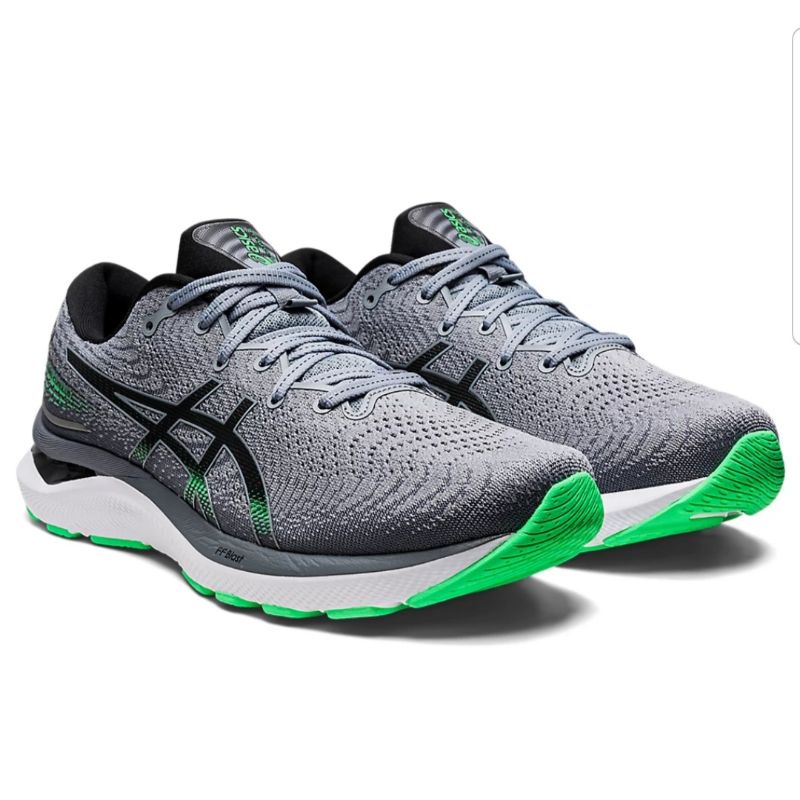 Sepatu Running Asics Gel Cumulus 24 Sheet Rock Black Green Original