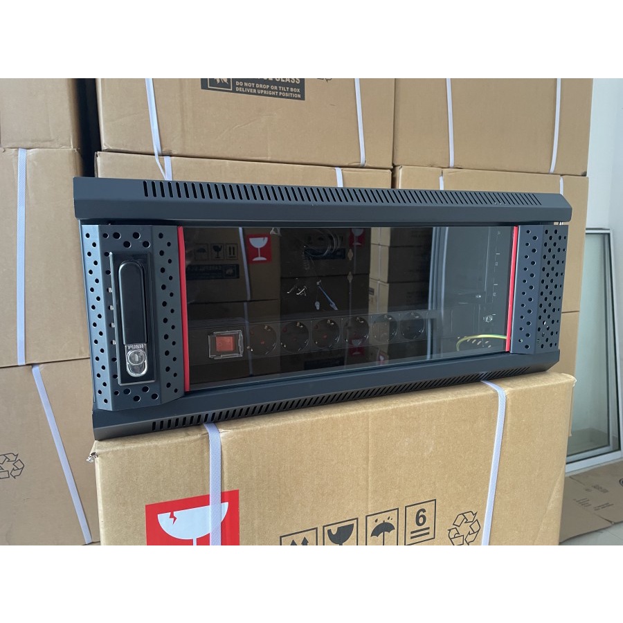 Jual Wallmount 4U depth 450mm / Rack Server 4U single door + Palet Kayu ...