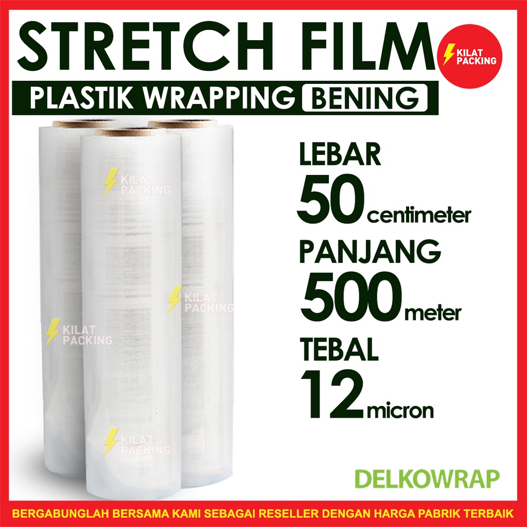 Jual STRETCH FILM BENING MURAH 50CM X 500M WRAPPING BARANG DELKOWRAP ...