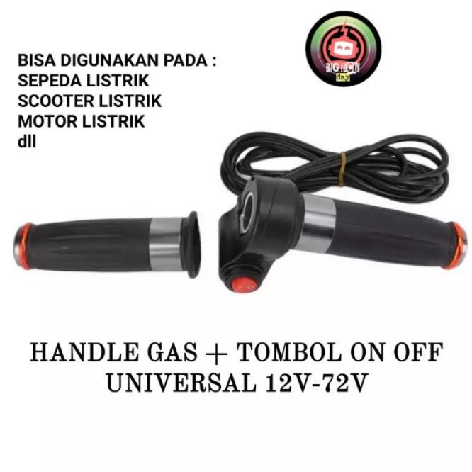 Jual Handle Gas Universal 12V-72V Tombol On Off Sepeda Listrik Scooter ...