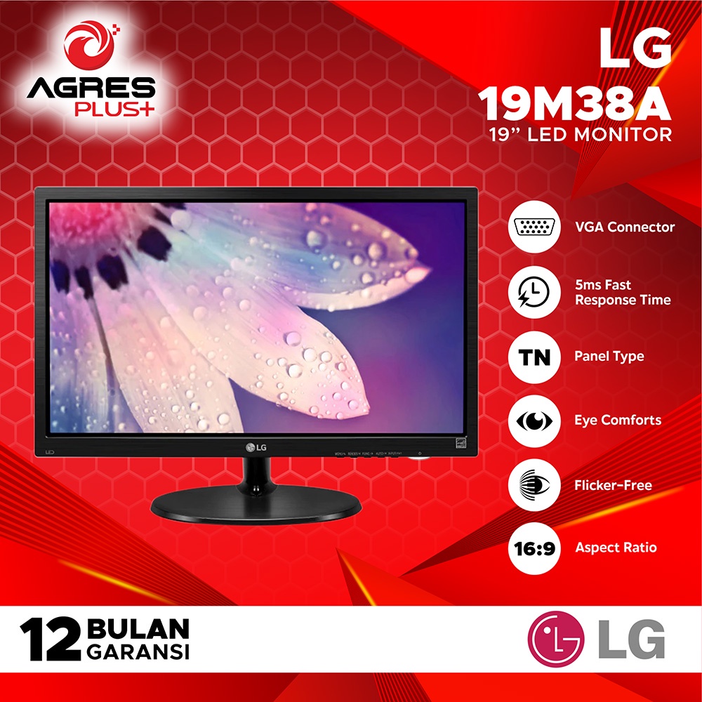 Jual LG LED Monitor 19" Inch 19M38A VGA AGP | Shopee Indonesia