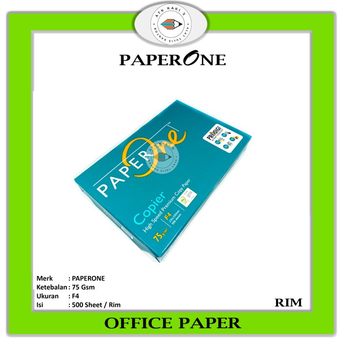 Jual PAPER ONE - Kertas Fotokopi / Office Paper Putih F4 - 75Gr - RIM ...