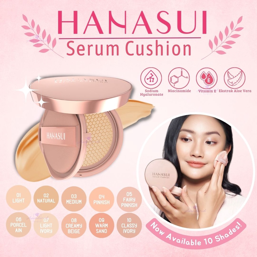 Jual ️AVENDER ️ (GET 1 GIFT) HANASUI Serum Cushion MAKE UP CLEANSING