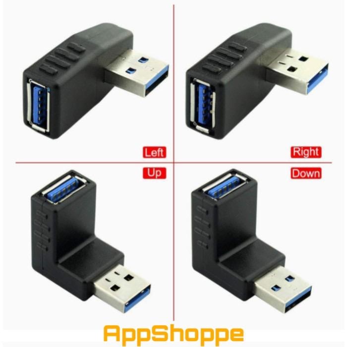 Jual ~^~^~^] OTG Adaptor Convertor 3.0 Male Female USB Adapter L Shape ...