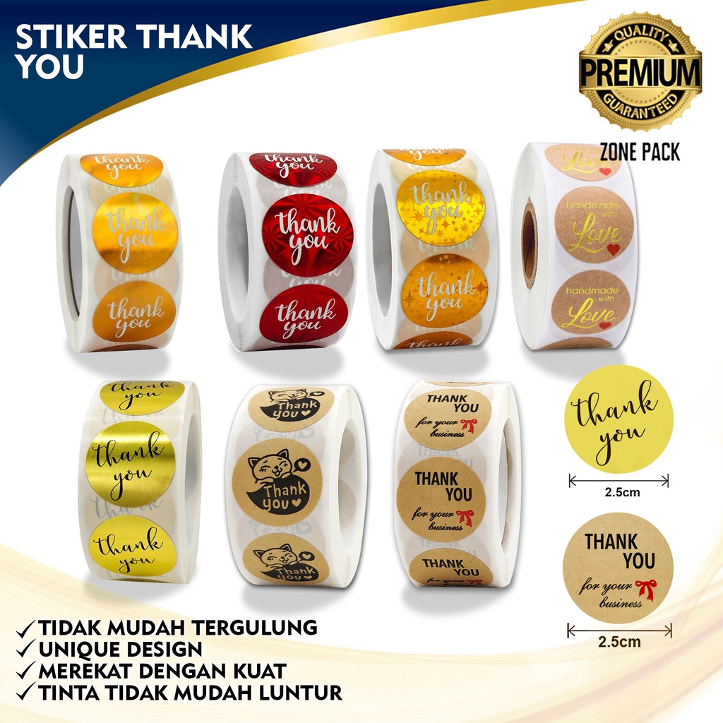 Jual 1 Roll 500 Pcs Stiker Label Tulisan Thank You For Your Order Stiker Label Packing