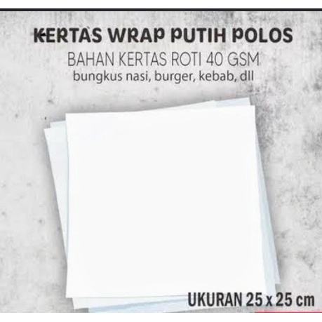 Jual [Tempat Roti] Kertas Roti Putih 50 Pcs - Kertas Pembungkus Roti ...