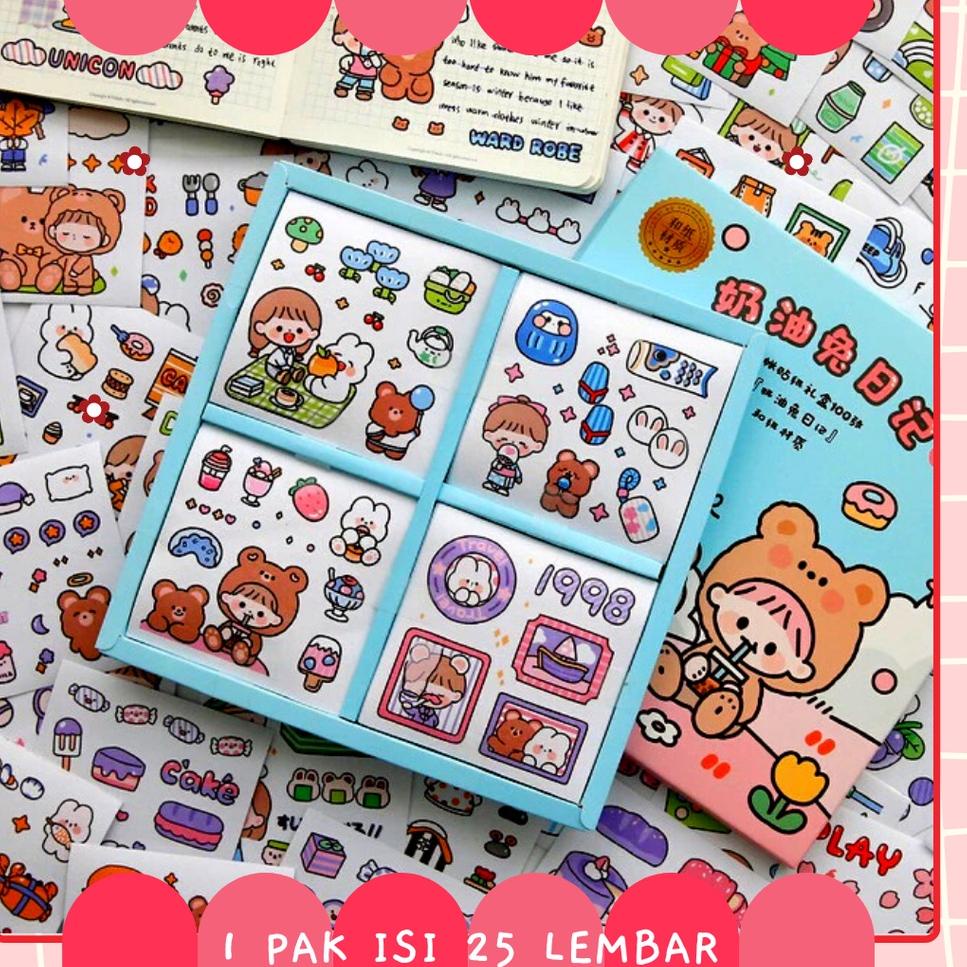 Jual F36 Stiker BOX 2D Tempel Lucu 1 Pak Isi 25 Lembar Anti Air Planner ...