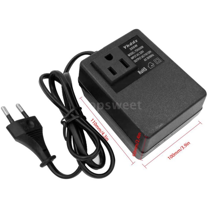 Jual Komponen Converter Voltage 200W Ac 220V To 110V Step Down ...