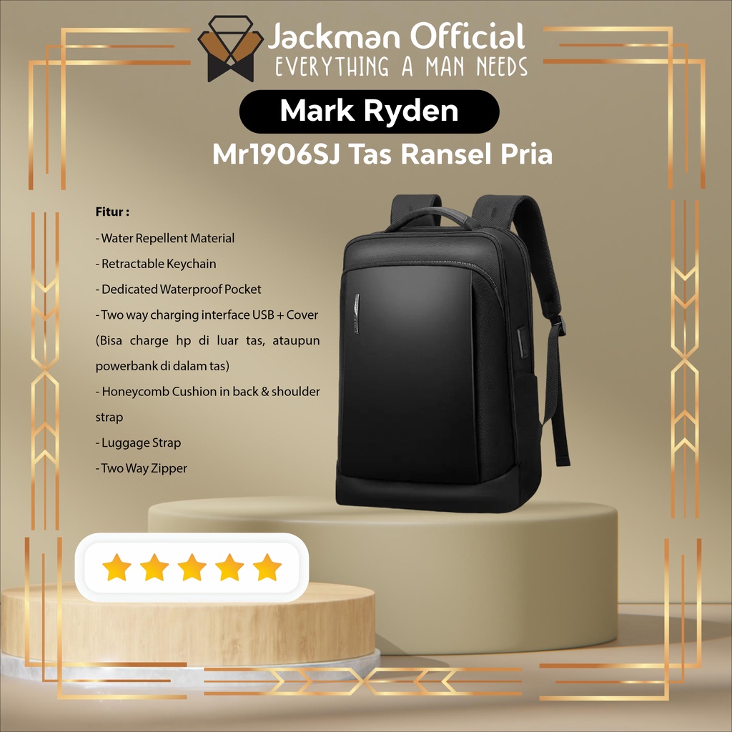 Jual MARK RYDEN MR1906SJ Tas Ransel Pria Laptop Backpack Bag 15.6 ...