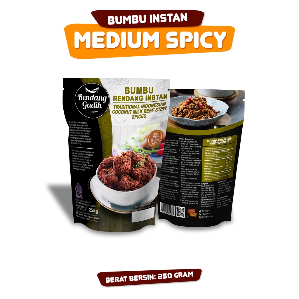 Jual Rendang Gadih Bumbu Rendang Instan Shopee Indonesia 