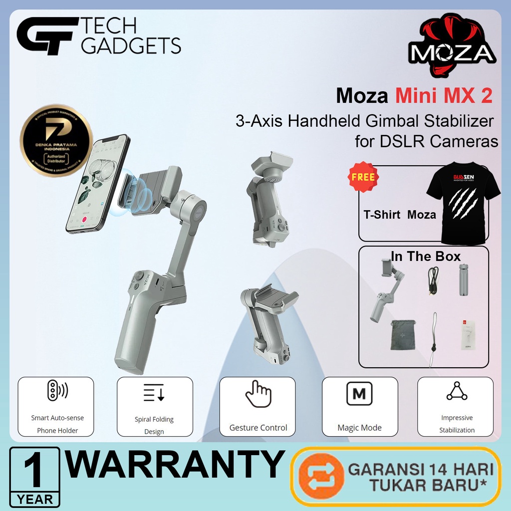 Jual Moza Mini MX 2 3 Axis Motorized Gimbal Stabilizer Smartphone ...