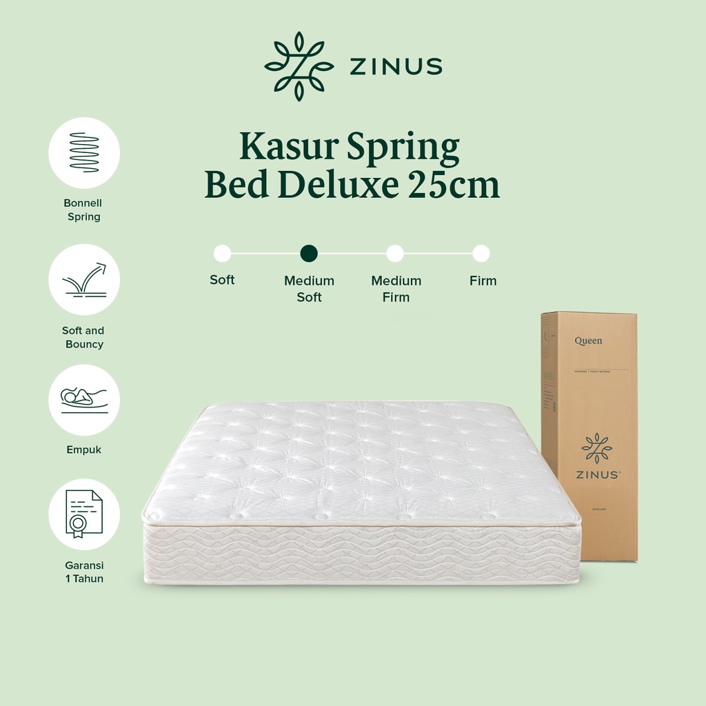 Jual Zinus Kasur Spring Bed Deluxe / Cover 100 Polyester / Mattress in