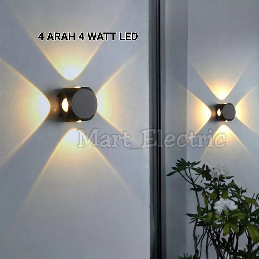 Jual LAMPU DINDING TAMAN LED KOTAK 4 ARAH 4 WATT / WALL LIGHT MINIMALIS ...
