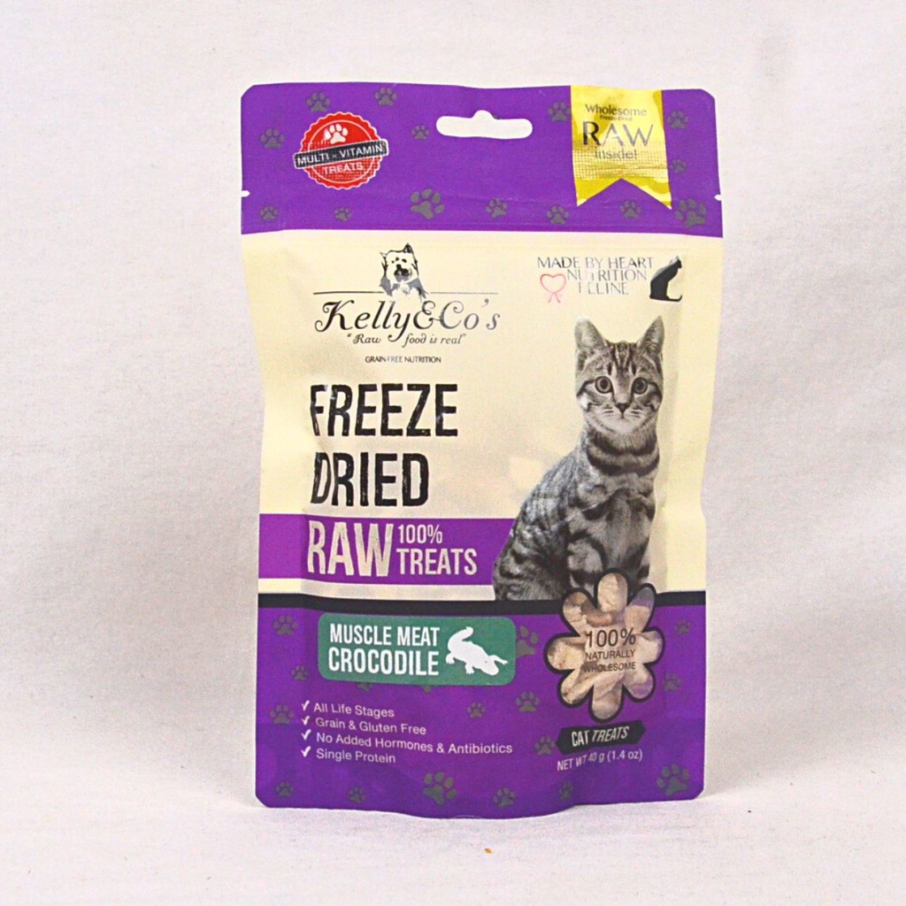 Jual KELLYCO Snack Kucing Freeze Dried Raw Treat Crocodile Muscle 40gr ...