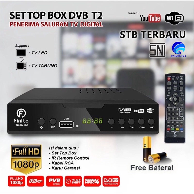 Jual Set Top Box Digital Finito Plat Besi Anti Panas, Bisa Youtube ...