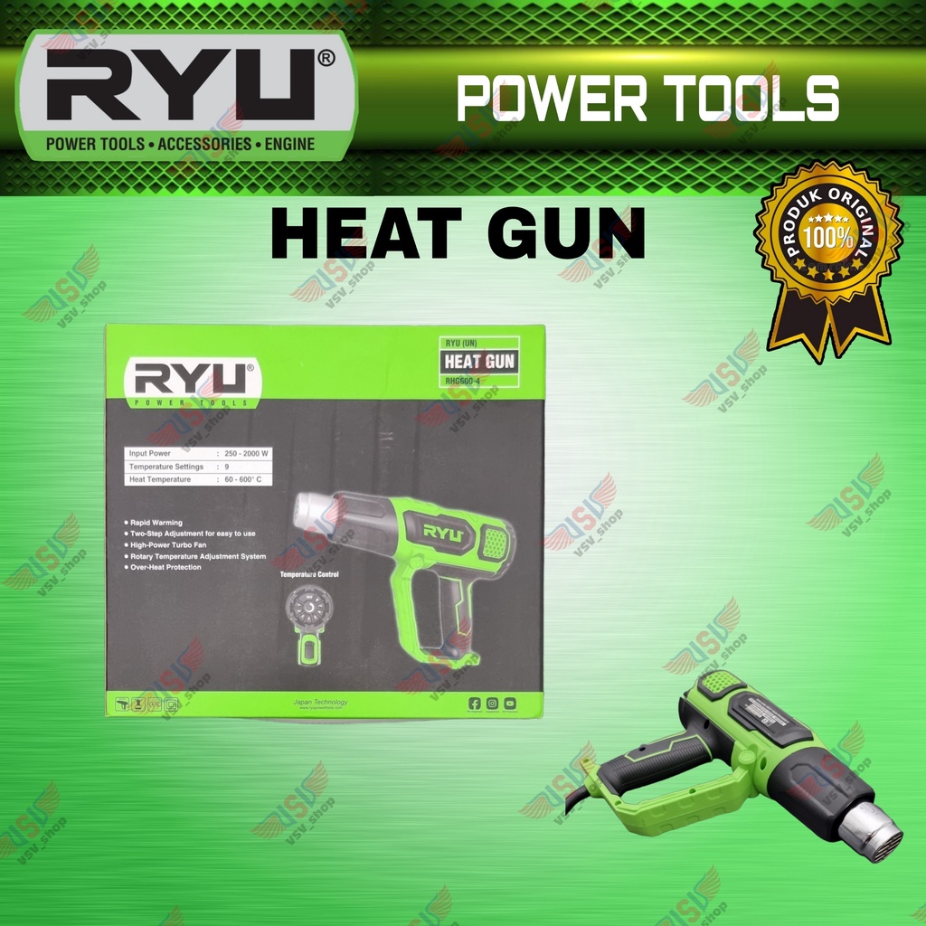 Jual RYU Heat gun RHG600-3 / RHG600-4/ Blower panas / heat gun | Shopee ...