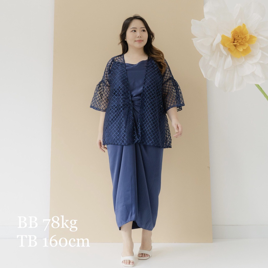 Jual RheiSized | Alexandria Set Big Size Navy |Baju Kondangan Setelan ...