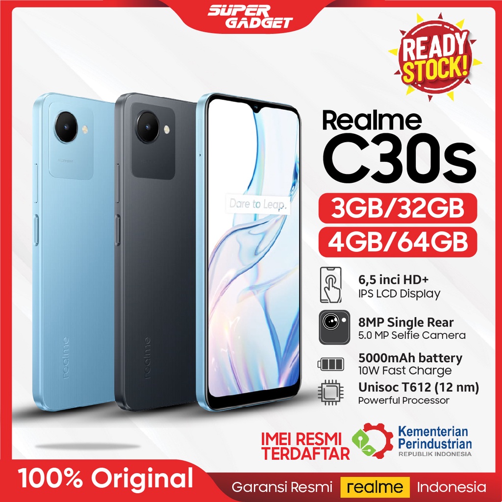 Jual Realme C30s 3/32 4/64 GB RAM 3 4 ROM 32 64 3GB 4GB 32GB 64GB HP ...