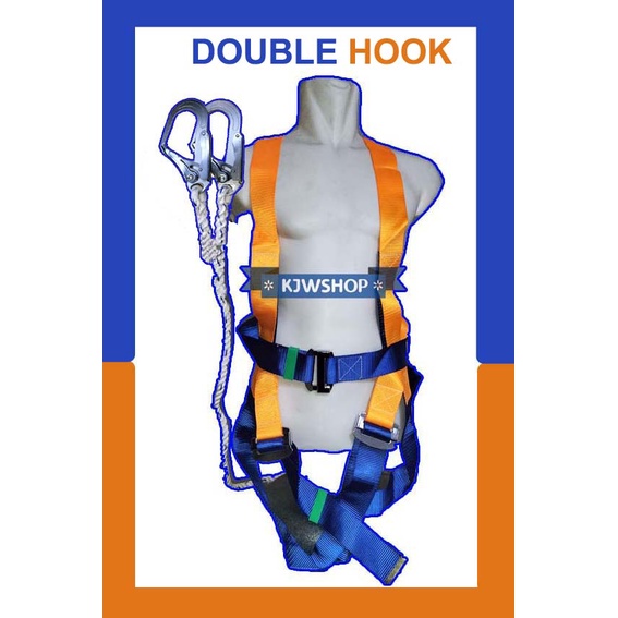 Jual Safety Harness Double Hook Safety Belt Tali Pengaman Kerja FB24515