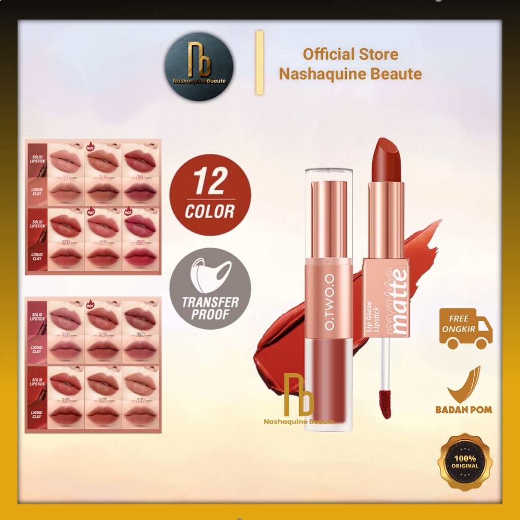 Jual O. TWO. O Lipstick 2 In 1 Splendi Matte Double Ended Lip Glaze ...