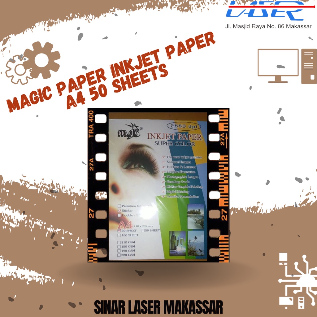 Jual KERTAS FOTO MAGIC INKJET PAPER A4 50 SHEETS / KERTAS FOTO MURAH ...