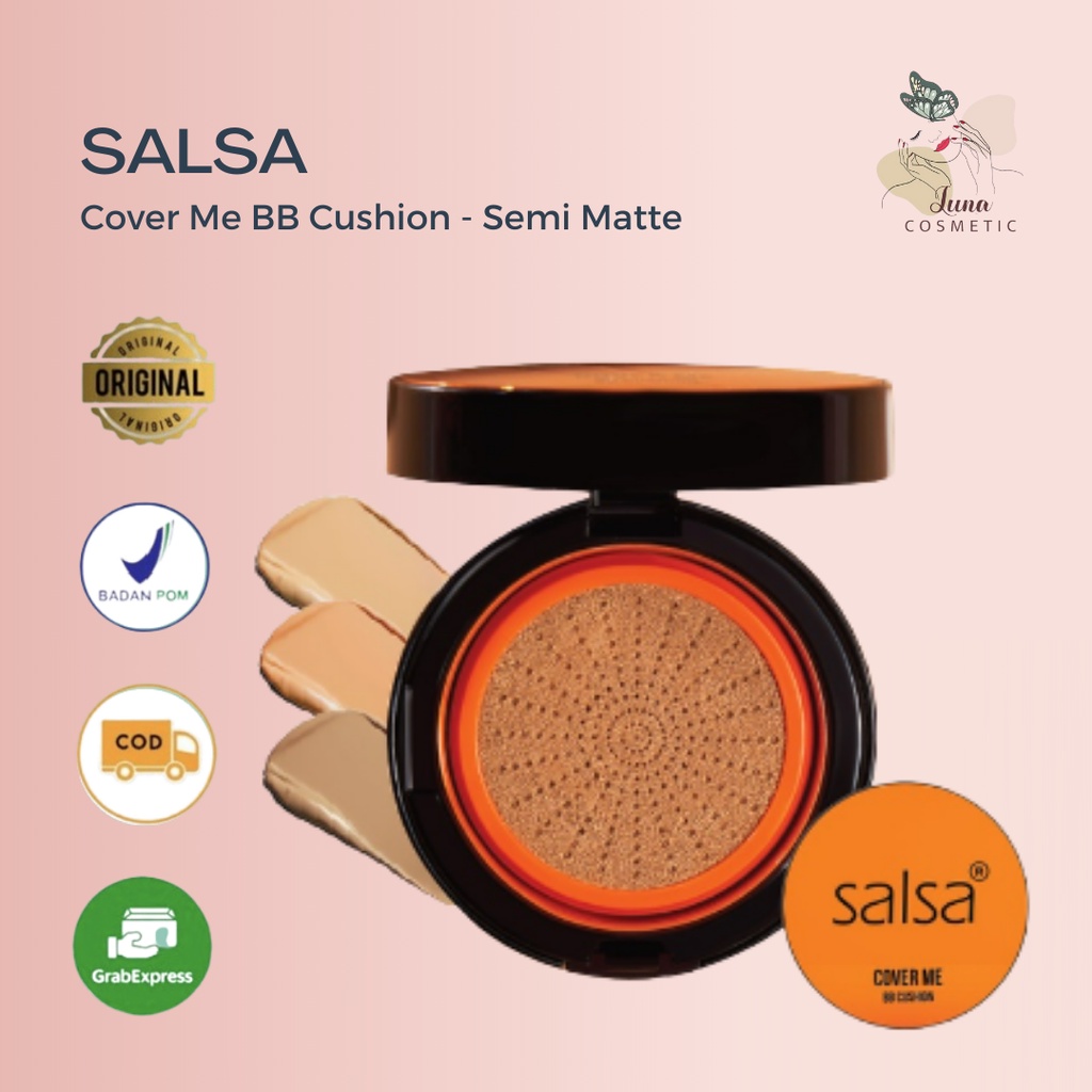 Jual SALSA Cover Me BB Cushion Semi Matte with Red Algae Niacinamide & Centella Smooth Medium