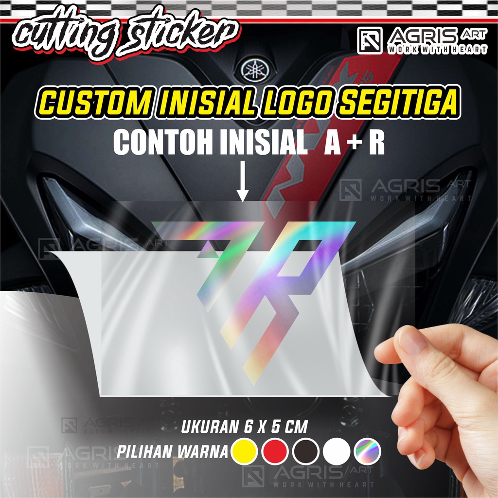 Jual custom cutting sticker stiker logo GC custom ala GC logo segitiga ...